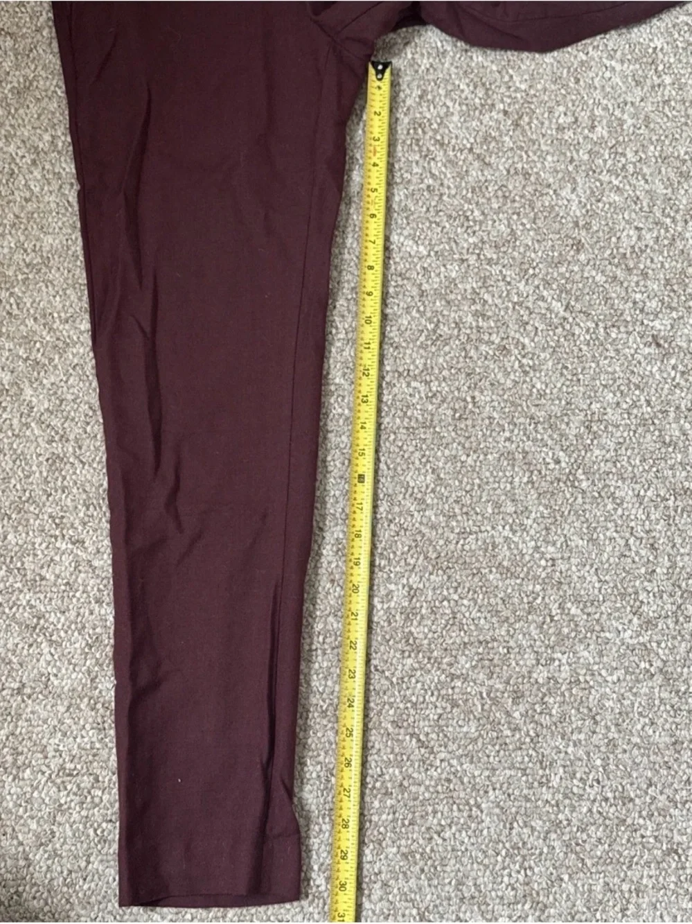 J. Crew Men's Burgundy Wool Bowery Dress Pants 31x30